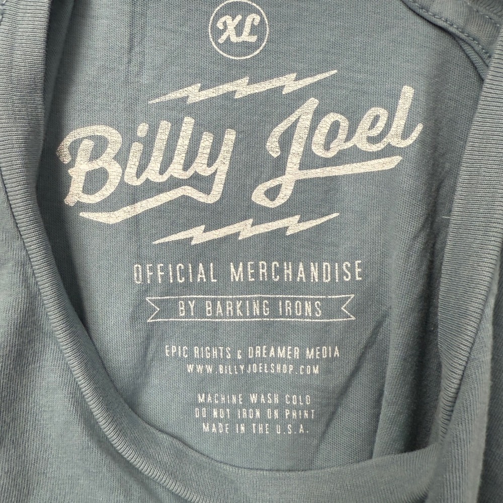 Billy Joel Madison Square Garden Barking Irons T-Shirt Mens XL Blue MSG Joel 18 - Picture 2 of 10